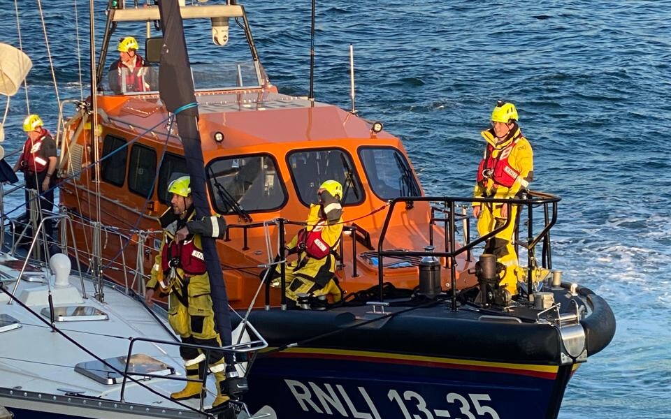 The RNLI was call out to help a stricken vessel of the coast of Peel