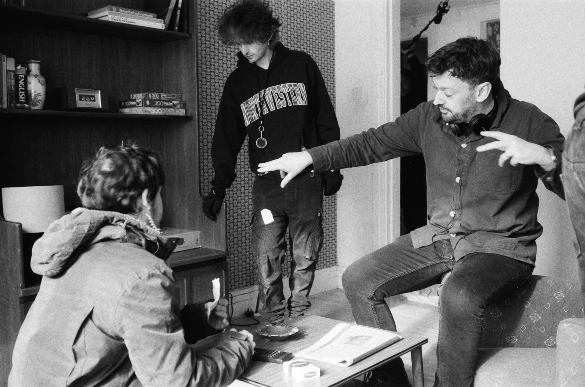 John Craine (right) directing on the set of No Man Is An Island (picture by James Northcote)